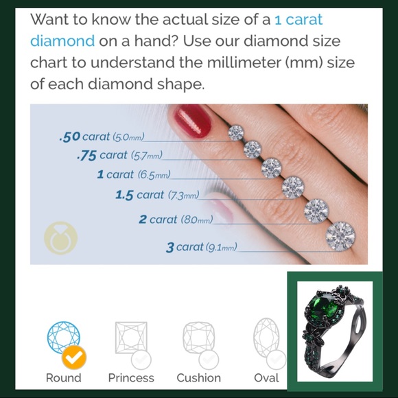 Emerald Color 10Kt Black Gold Filled CZ Ring - Picture 6 of 6